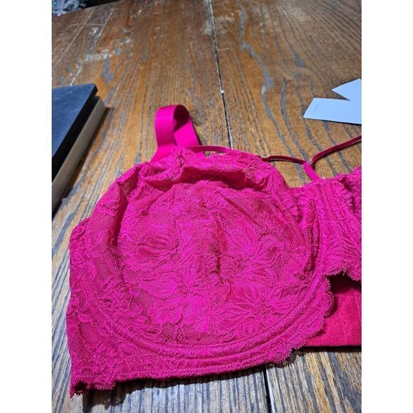 New 40I HSIA Rose Red Minimizer Full Coverage Sexy Pretty Lace Bra NWT - Picture 7 of 8